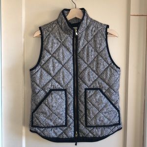 J Crew herringbone quilted vest